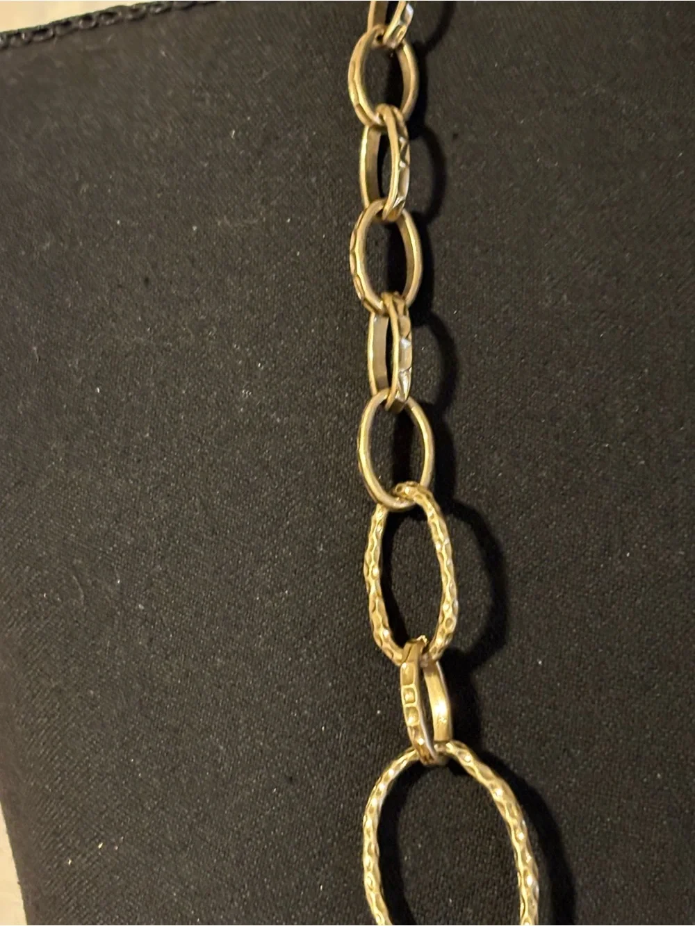 Dana Buchman Matte Gold Textured Link Necklace 29”+2”